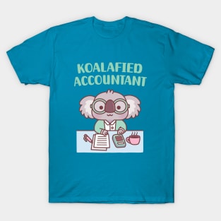 Cute Koala Koalafied Accountant Pun T-Shirt